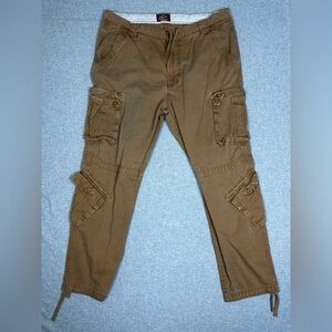 Matchstick Cargo Pant Mens 40 Brown Utility Pocket Tactical Drawstring Paratroop